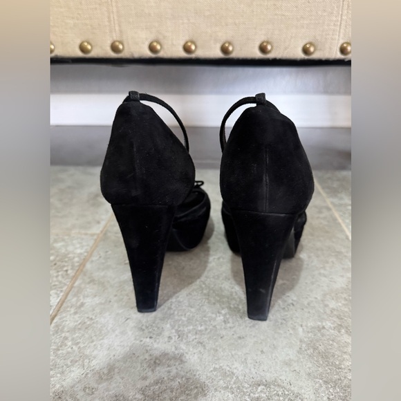 GUCCI SUEDE HEEL SHOES PEEP TOE - Picture 4 of 12